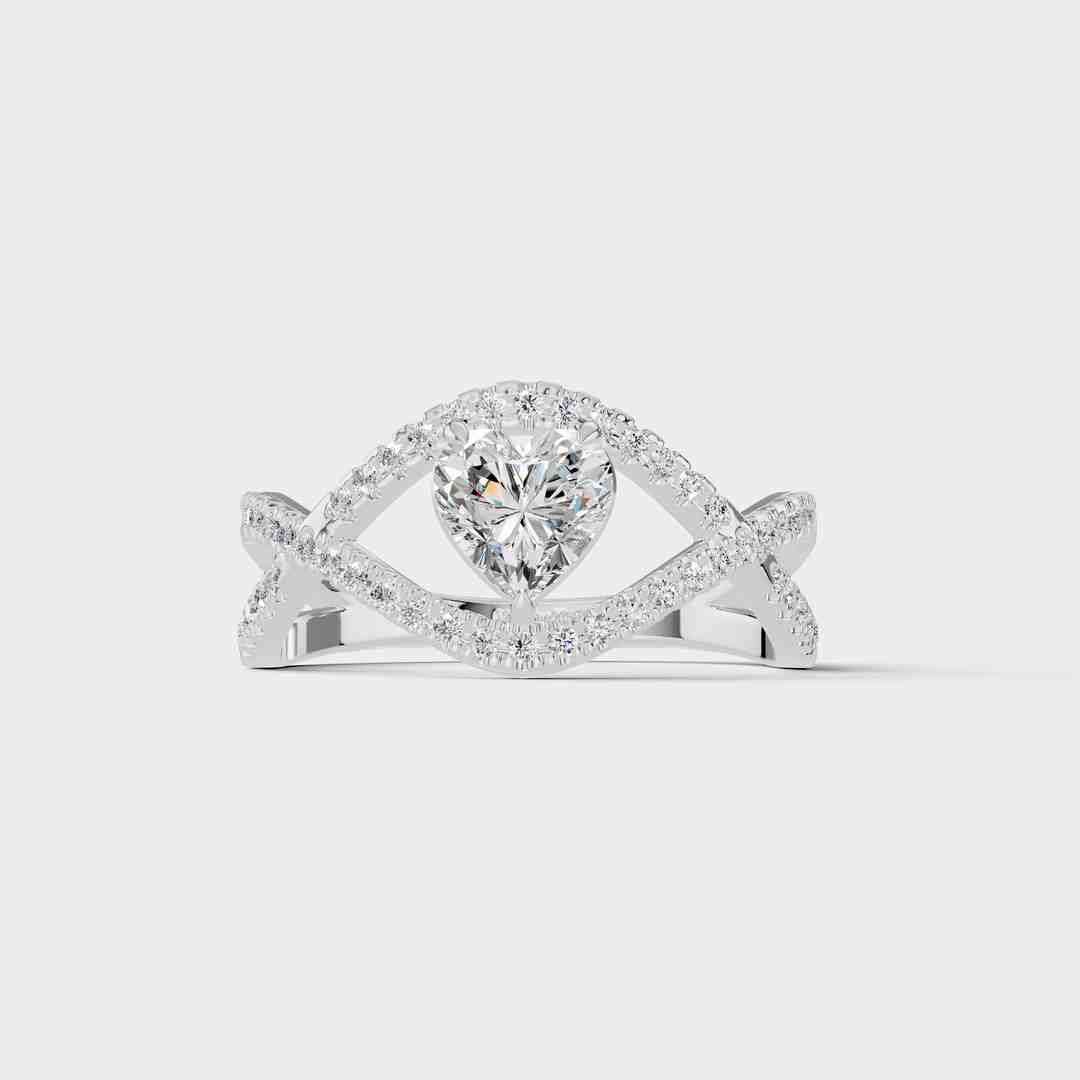 Twilight Cross Halo Diamond Ring
